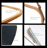 NNEDSZ HOME Hanging Full LengthWall Mirror - Solid Bamboo Frame and Adjustable Leather Strap for Bathroom and Bedroom