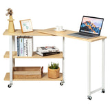 NNECW L-Shape 360 Rotating Computer PC Desk Corner Table
