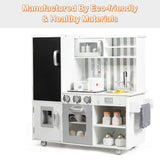 NNECW Large Wooden Kids Play Kitchen Set Toy