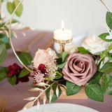 NNETM Dusty Rose Artificial Roses Flowers (25pcs) - Real Touch PE Foam, Flexible Wire Stems