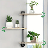 NNETM Rustic Industrial Pipe Storage Shelf with Wood Planks - 3 Tier