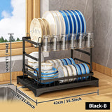 NNETM Double Decker Drying Delight: The Ultimate 2-Tier Kitchen Dish Rack