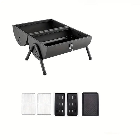NNETM Portable Mini BBQ Grill - Foldable Outdoor Barbecue Stove
