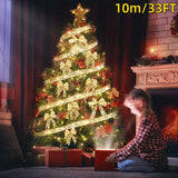 NNETM Christmas Ribbon Fairy Lights - Golden Garland