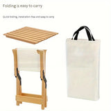 NNETM Portable Folding Wooden Camping Stool