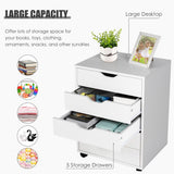 NNECW Chest of Drawers with 4 Swivel Wheels for Home and Office