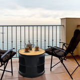 NNECW 3-tier Round Coffee Table with 2 Storage Shelves