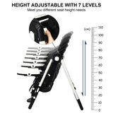 NNECW Highchair for Babies and Toddlers with Multiple Adjustable Backrest-Black