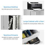 NNECW Mobile Storage Unit with 5 Drawers & Cupboard