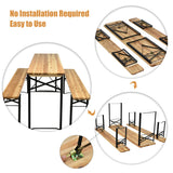 NNECW 3 Pieces Outdoor Folding Picnic Table Bench Set