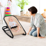 NNECW 2 in 1 Baby Rocker with 2 Adjustable Recline Positions-Beige
