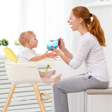 NNECW 3 in 1 Baby High Chair with Adjustable Legs and Tray for Dining-Yellow