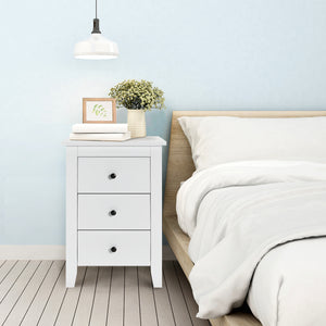 NNECW Nightstand with 3 Drawers for Living Room and Bedroom-Black
