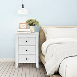 NNECW Nightstand with 3 Drawers for Living Room and Bedroom-Black