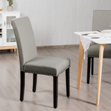 NNECW 2 Pieces Fabric Dining Chairs with Upholstered Seat &amp Nailhead Trim-Beige