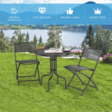 NNECW Outdoor Bistro Table Set with Round Black Tempered Glass Tabletop
