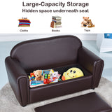 NNECW Kid Armrest Sofa Chair with PVC Leather and Wood Frame
