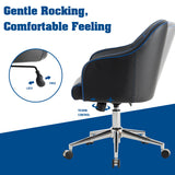 NNECW Adjustable Swivel Office Armchair with Massaging Cushion for Office Blue
