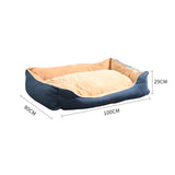NNEIDS Pet Bed Mattress Dog Cat Pad Mat Puppy Cushion Soft Warm Washable 2XL Blue