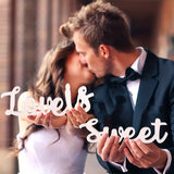 NNETM Love Is Sweet" Wooden Banner Decoration Sign - White