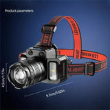 NNETM LED Sensor Headlight - Waterproof Rechargeable Head-mounted Flashlight