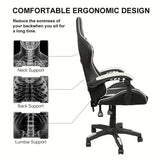 NNETM Ultimate Gaming Throne: Reclining High Back PU Leather Gaming Chair with Ergonomic Design and Memory Foam Cushion
