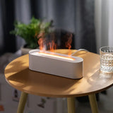 NNETM Mini USB-Powered Color-Changing Flame Aroma Diffuser & Cool Mist Humidifier - White
