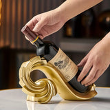 NNETM Resin Simple Spiral Wine Rack - Gold