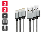 NNEKG 3 Pack Apple MFI Certified Braided Lightning to USB Cable (2m)
