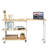 NNECW L-Shape 360 Rotating Computer PC Desk Corner Table