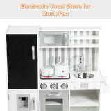 NNECW Large Wooden Kids Play Kitchen Set Toy