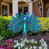 NNETM Exquisite Painted Peacock Garden Sculpture - Elegant Metal Animal Figurine for Easter