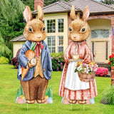 NNETM Easter Yard Signs Duo with Stakes - Whimsical 89.92cm Large Bunny Lawn Decorations (2pcs)