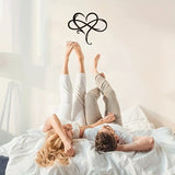 NNETM Infinity Heart Black Heart-Shaped Metal Wall Decor Love Sign Plaque