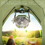 NNETM Portable Rechargeable Camping Fan - 7800mAh Battery, Cordless, USB Operated, Wireless, Hanging Hook