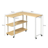 NNECW L-Shape 360 Rotating Computer PC Desk Corner Table
