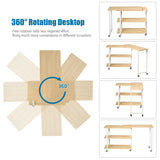 NNECW L-Shape 360 Rotating Computer PC Desk Corner Table