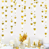 NNETM Heartfelt Elegance: 4m White and Golden Heart Shaped Garland