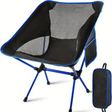 NNETM Ultralight Folding Camping Chair with Side Pocket - Sapphire