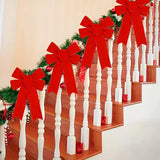 NNETM 5pcs 33.02cm Red Velvet Christmas Wreath Bow