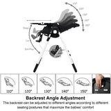 NNECW Highchair for Babies and Toddlers with Multiple Adjustable Backrest-Black