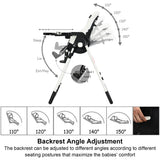 NNECW Highchair for Babies and Toddlers with Multiple Adjustable Backrest-White