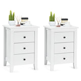 NNECW Nightstand with 3 Drawers for Living Room and Bedroom-Black