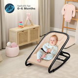 NNECW 2 in 1 Baby Rocker with 2 Adjustable Recline Positions-Beige