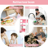 NNECW Kids Step Learning Stool with Double Safety Rails for Baby