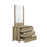 NNEDSZ Pieces Bedroom Suite Natural Wood Like MDF Structure Queen Size Oak Colour Bed, Bedside Table, Tallboy & Dresser