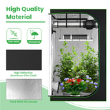 NNECW 122cm x 122cm x 203cm Reflective Grow Plant Growth Tent for Indoor Plant