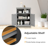 NNECW Storage Cabinet with Lamellar Doors and Shelf for Bathroom