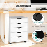 NNECW Chest of Drawers with 4 Swivel Wheels for Home and Office