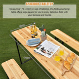 NNECW 3 Pieces Outdoor Folding Picnic Table Bench Set